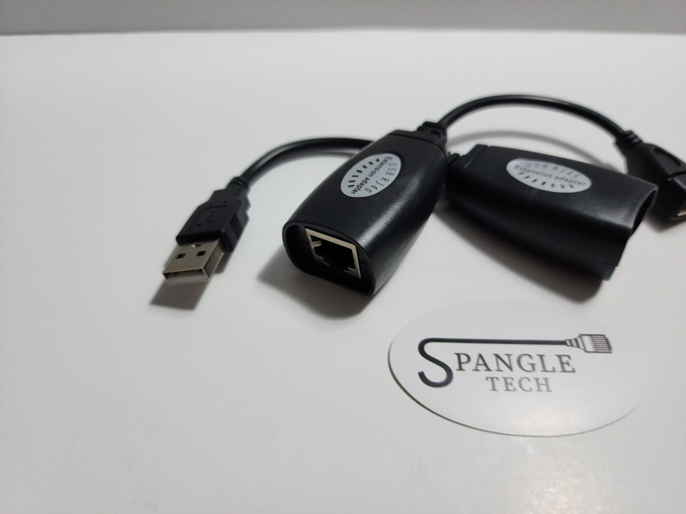 USB Extension Ethernet RJ45 Cat5e/6 Cable LAN Adapter Extender Over Repeater Set