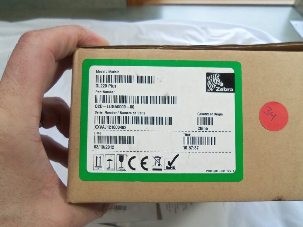 Zebra QL220 Plus Q2D-LUBA0000-00 Portable Barcode Label Bluetooth Printer QL220+