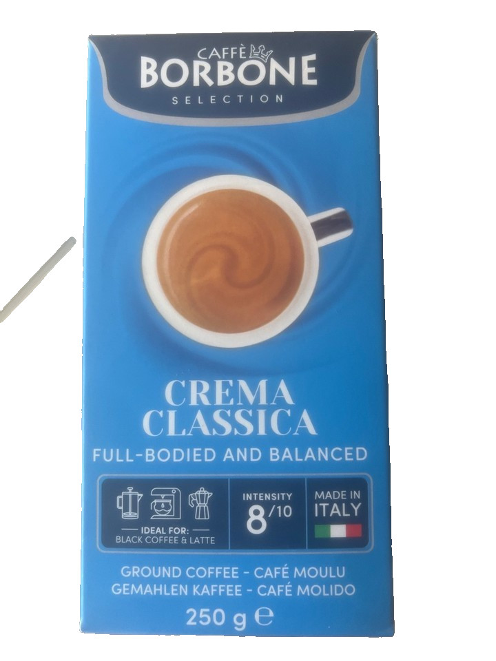 Borbone Ground Coffee, Crema Classica, Premium Coffee Blend, Full-Bodied