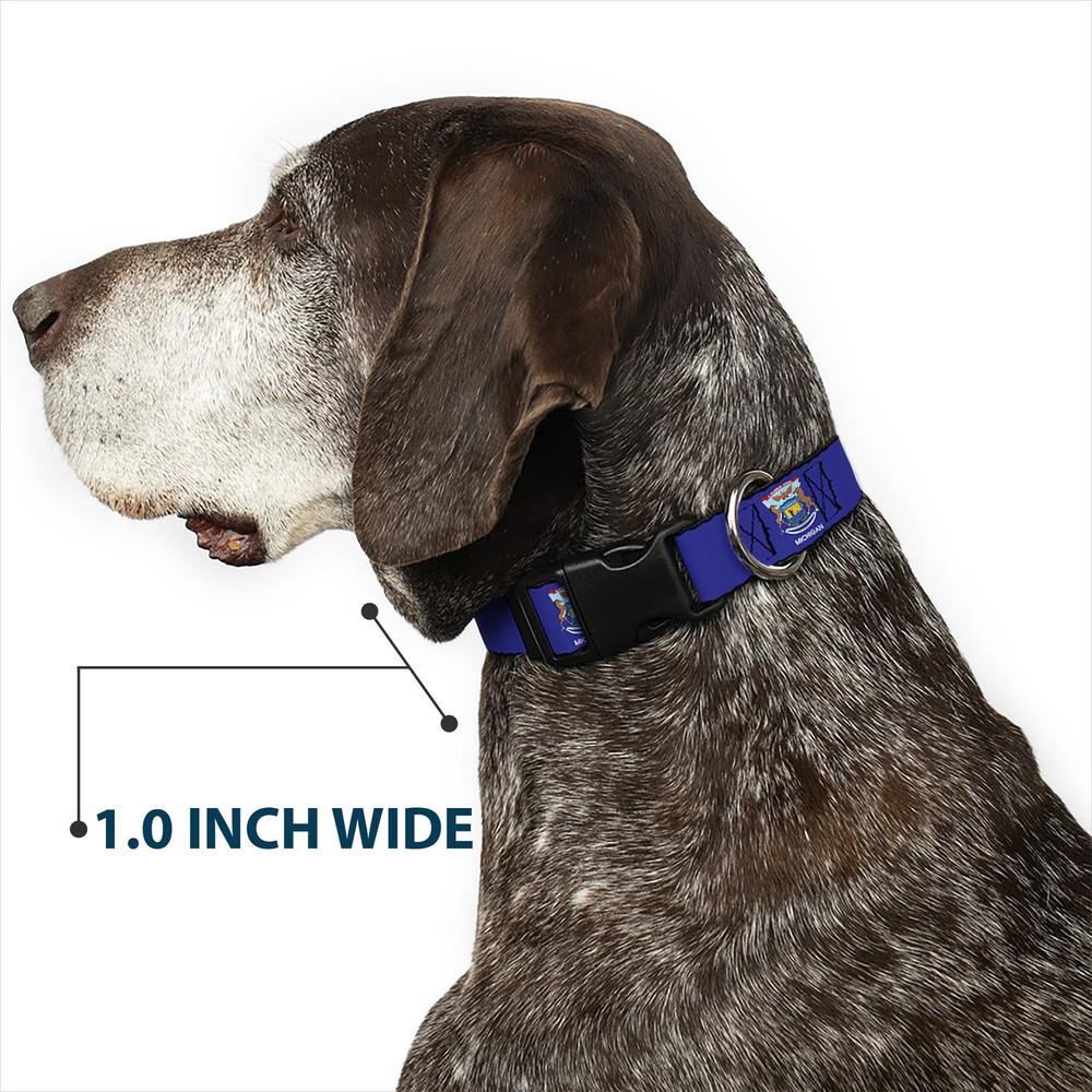Plastic Clip Collar Michigan Flag Continuous Medium 11-16.5"