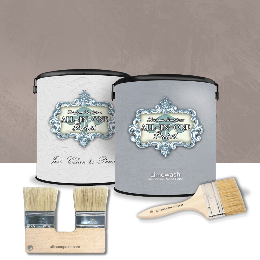 ALL-IN-ONE Paint Limewash Gallon Kit - Putty