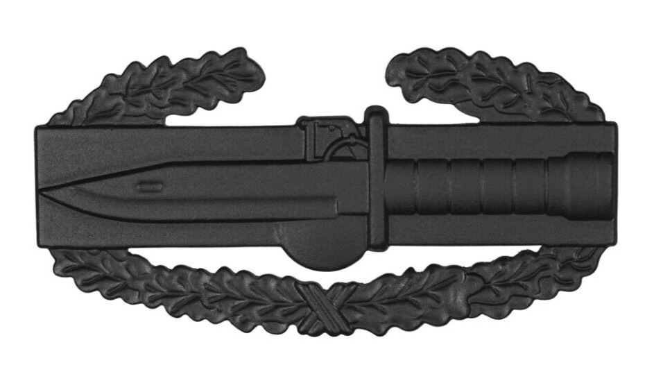 US Army Combat Action Badge Full Size Black Metal (each)
