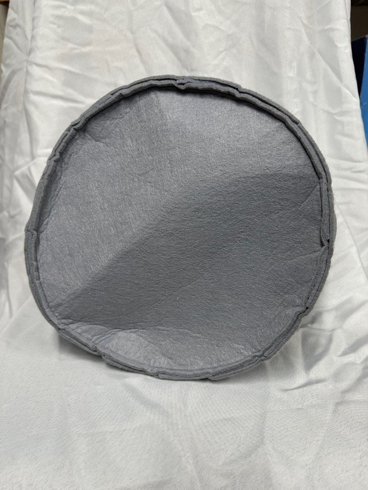 Felt Woven Basket w/Faux Leather Handle
