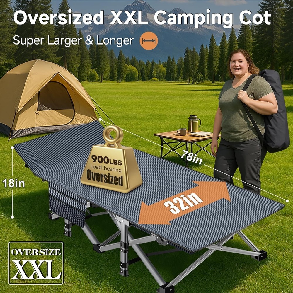 Portable Camp Bed with Padded Sleeping Surface