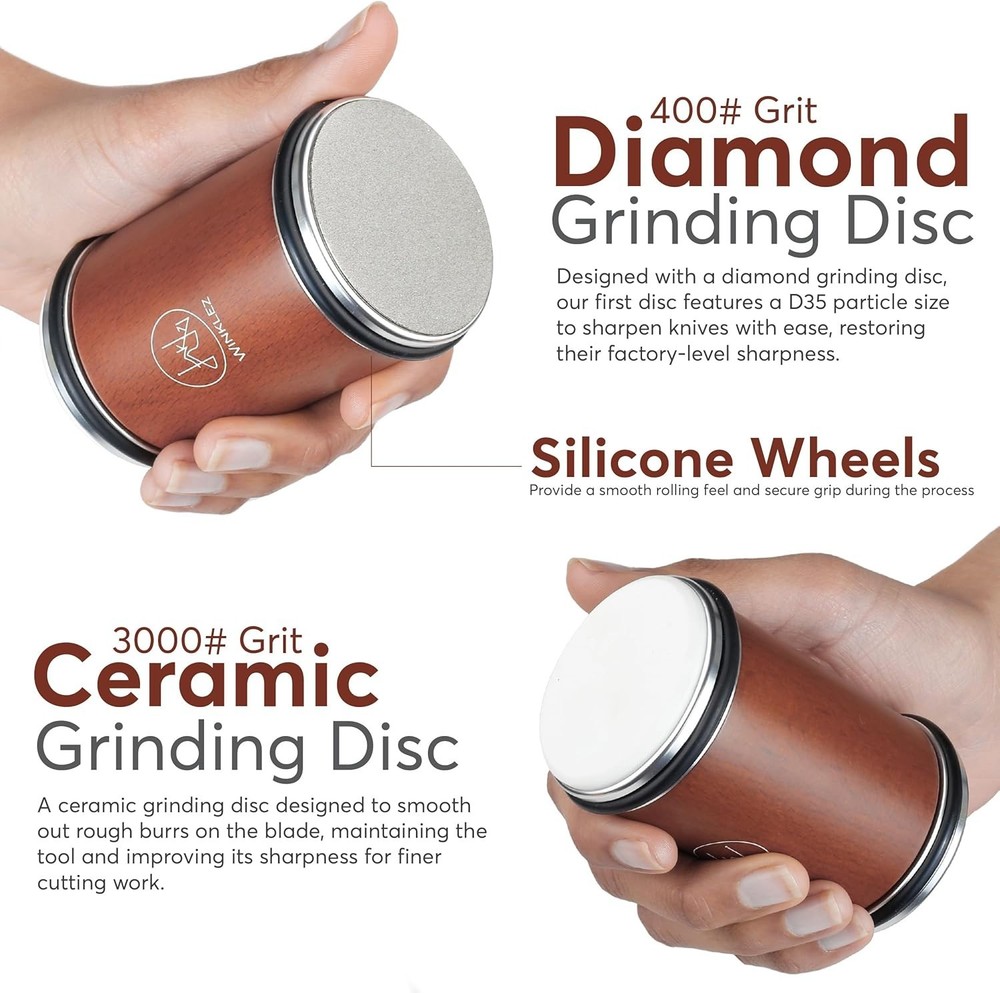 Knife Sharpener Kitchen Sharpener Diamond Ceramic Discs Magnetic Angles