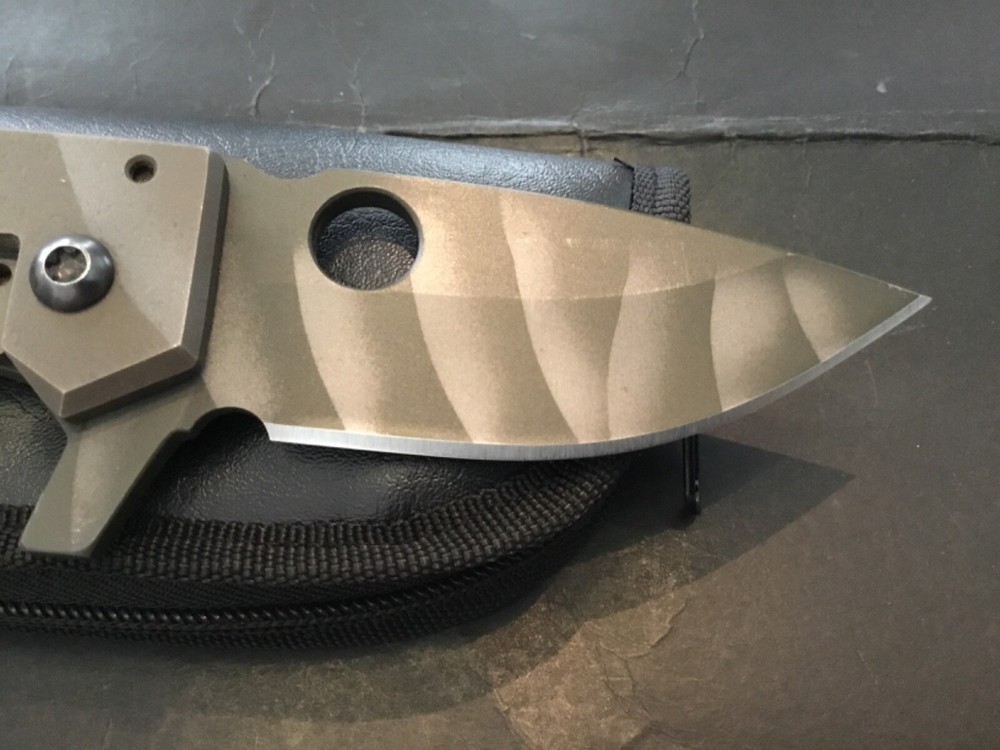 Custom Crusader Forge Titantium Flipper Folder Knife