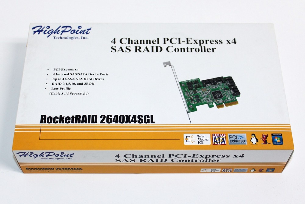 HighPoint RocketRAID 2640X4 4-Channel PCIe x4 SATA SAS RAID