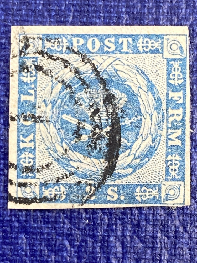 Denmark 1855 Sc# 3, used, hinged