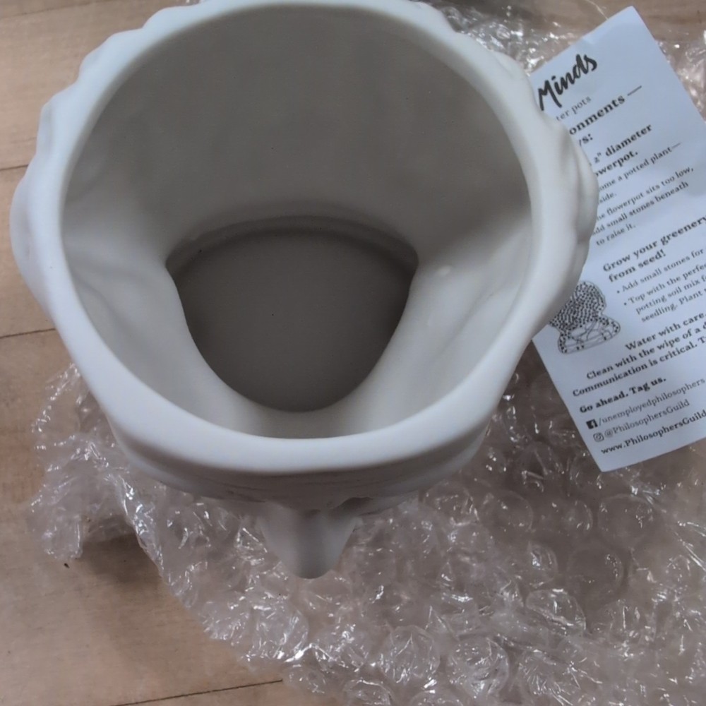 Fertile Minds Albert Einstein Ceramic Planter Pot New Open Box