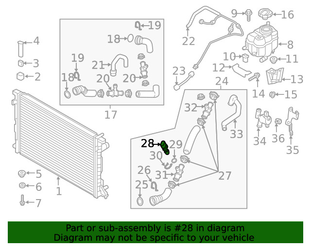 Genuine Audi Coolant Temp Sensor 05C-919-501