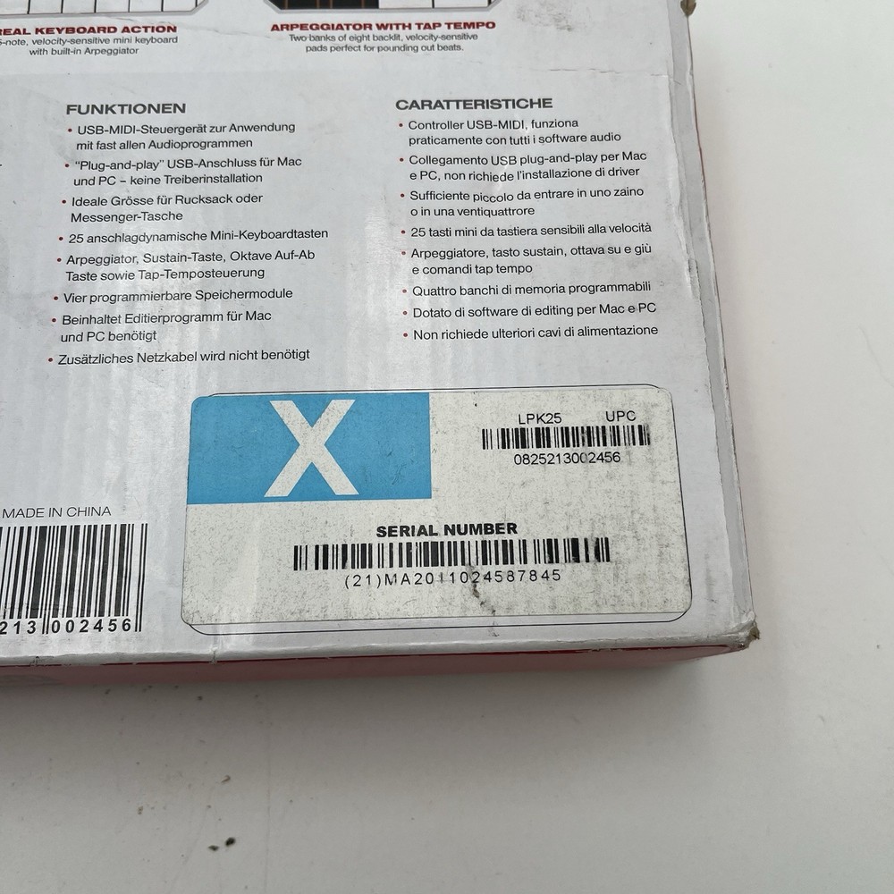 AKAI LPK25 USB Laptop Performance Keyboard, With MPC Beats Kit Code OPEN BOX!