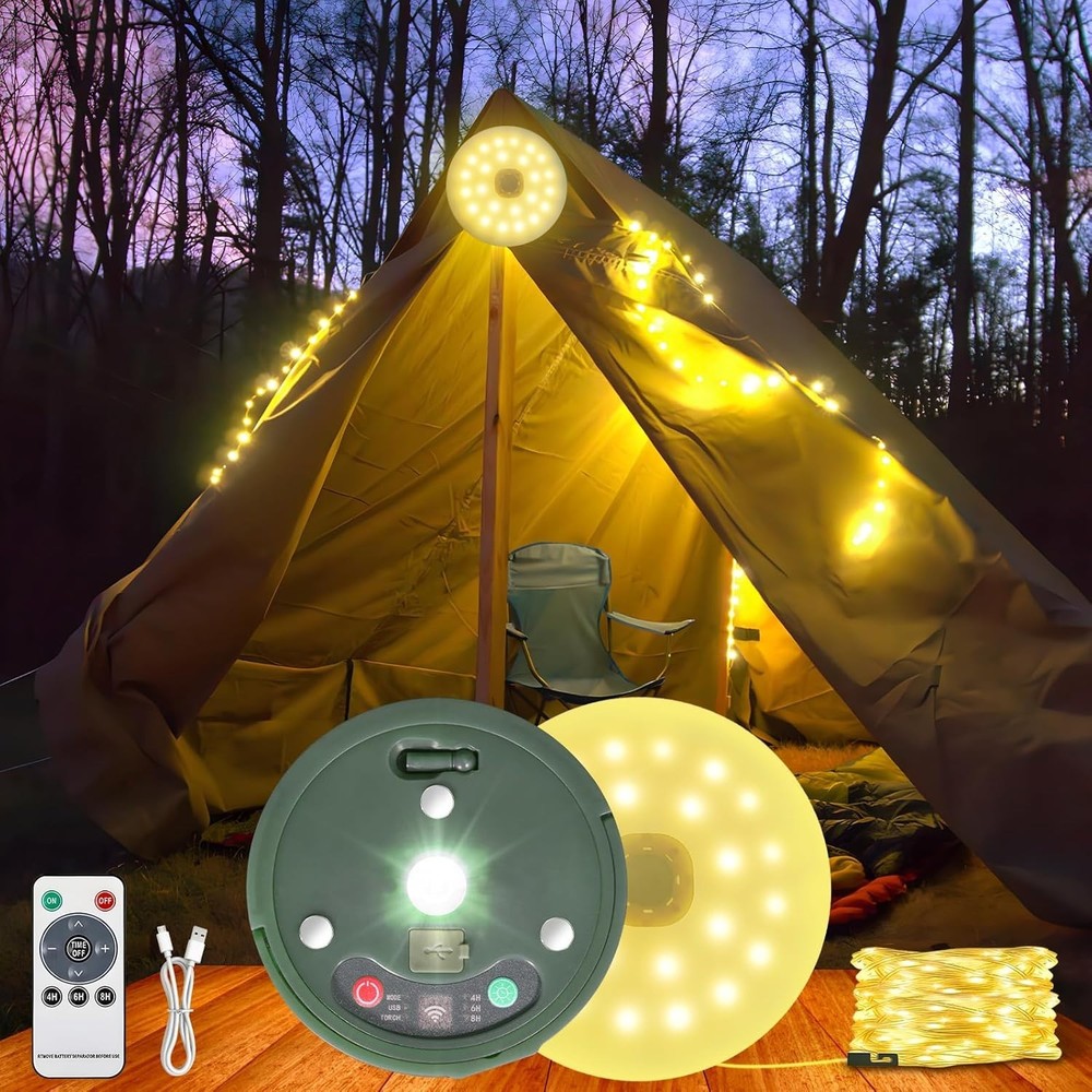 Versatile Waterproof Camping Light String - USB Rechargeable & Remote Operated
