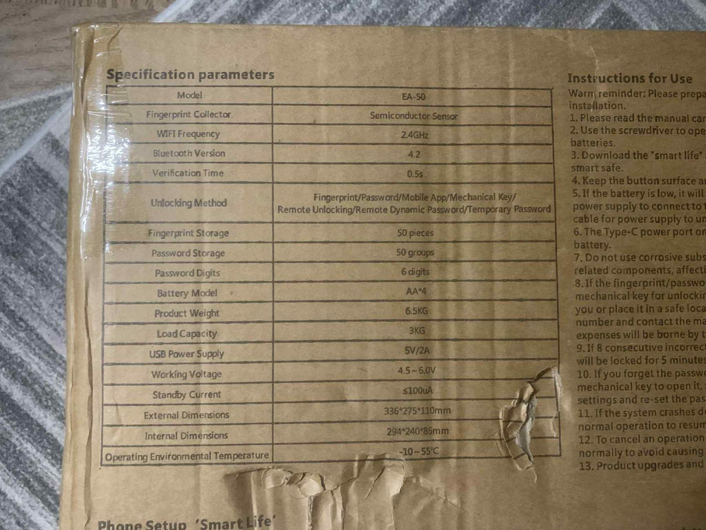 Smart strongbox EA-50 Safe