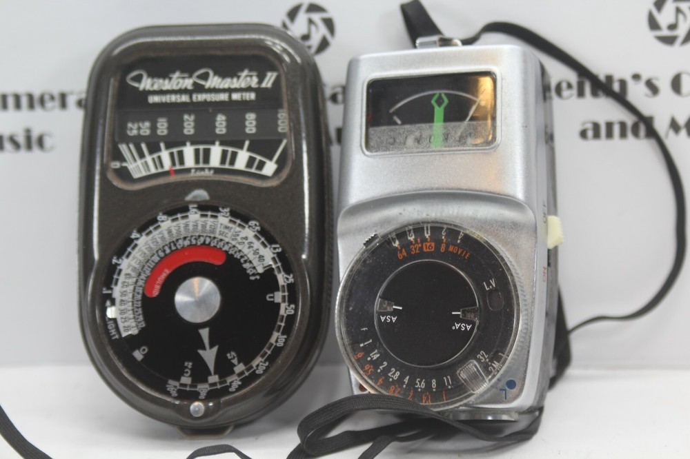 Vintage Light meter collection display Weston Master II & Sekonic Not working