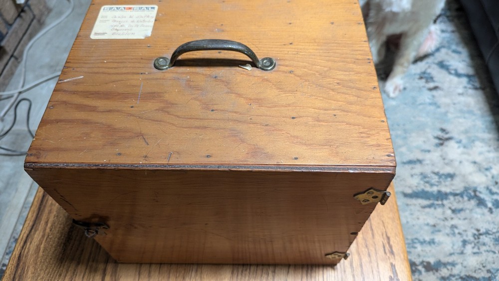 Wood Storage Box With Bins For Slides