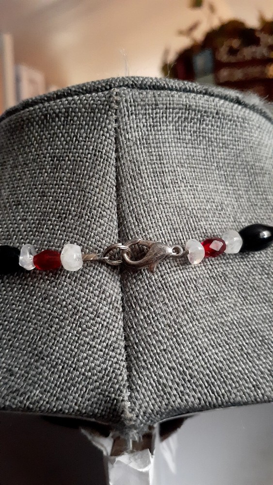 Red & Black Multi Bead Gemstone. 36" Can Double Up