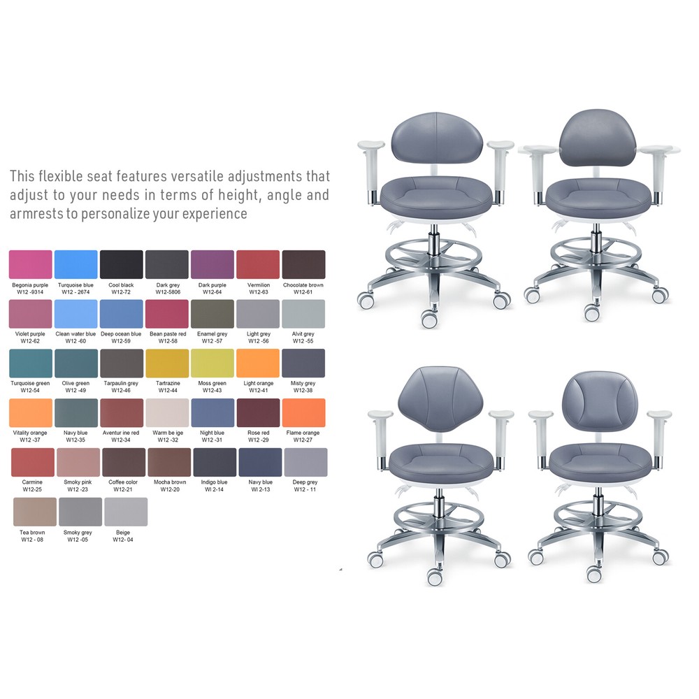 Microfiber Leather Dental Microscope Doctor's Chair with Armrest Dentist Stool