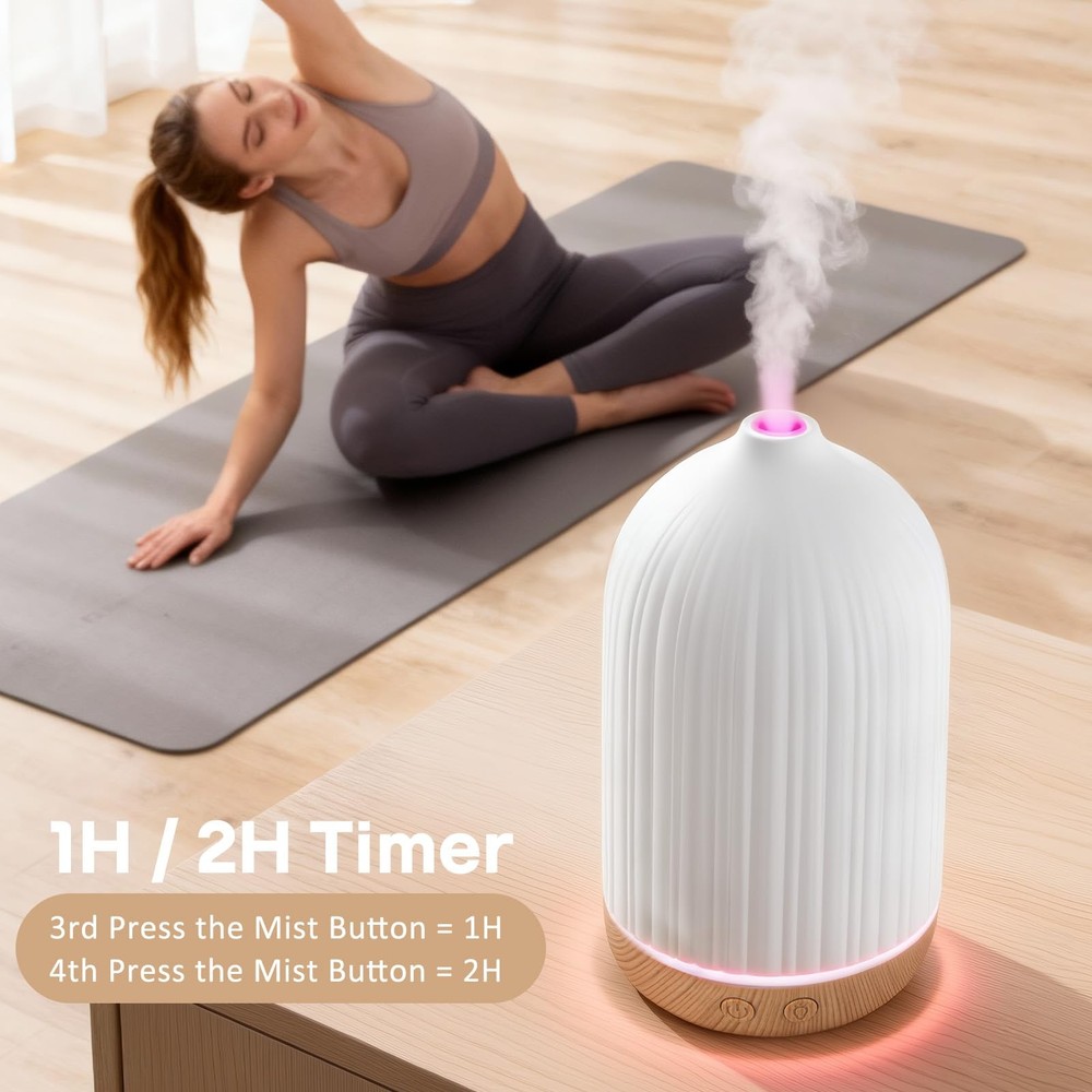Specvoko 100ML Essential Oil Diffuser, Ultrasonic Cool Mist White