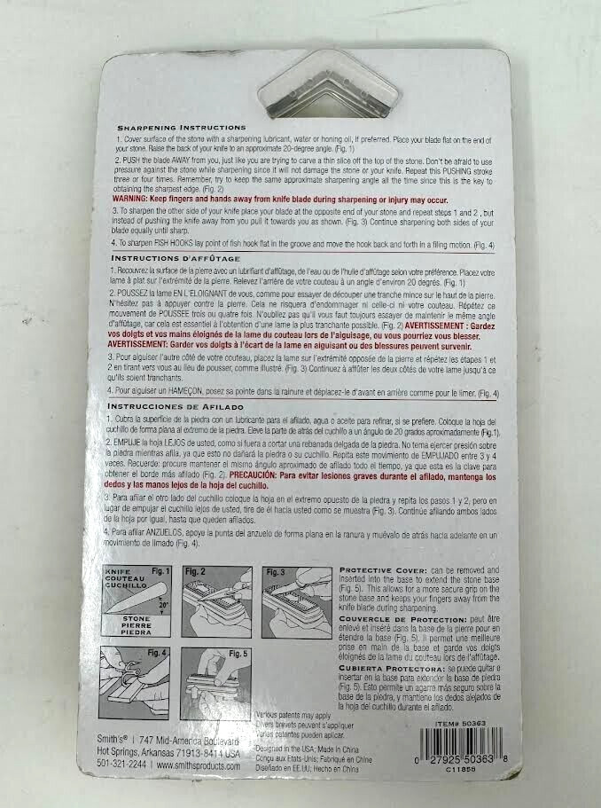 SMITH'S ' 4" DIAMOND SHARPENING STONE ' 750 GRIT DIAMOND SURFACE