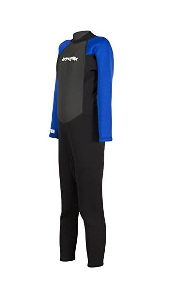 Hyperflex Unisex 3/2 Access Full Wetsuit, Kids Size 6 - Black / Blue - Back Zip