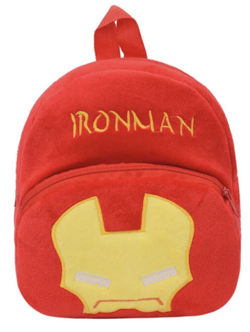 Iron Man Kids Plush Backpack 10” Height by 9” Width