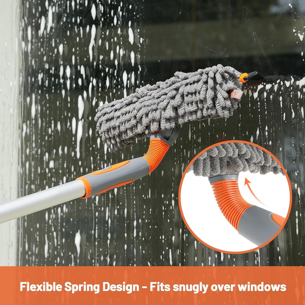 2-In-1 Window Cleaner Tool, 64'' Window Squeegee for Home, Window Cleaning Squee