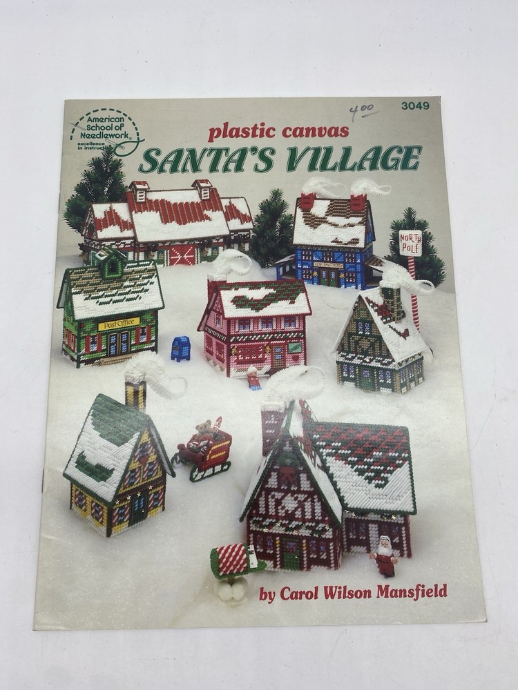 American Sch. Needlework 3049 SANTA'S VILLAGE Plastic Canvas Pattern Leaflet