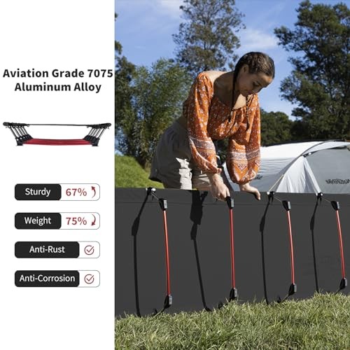 Ultralight Camping Cot, Easy to Assemble Folding Tent Cot, Compact Dark Black