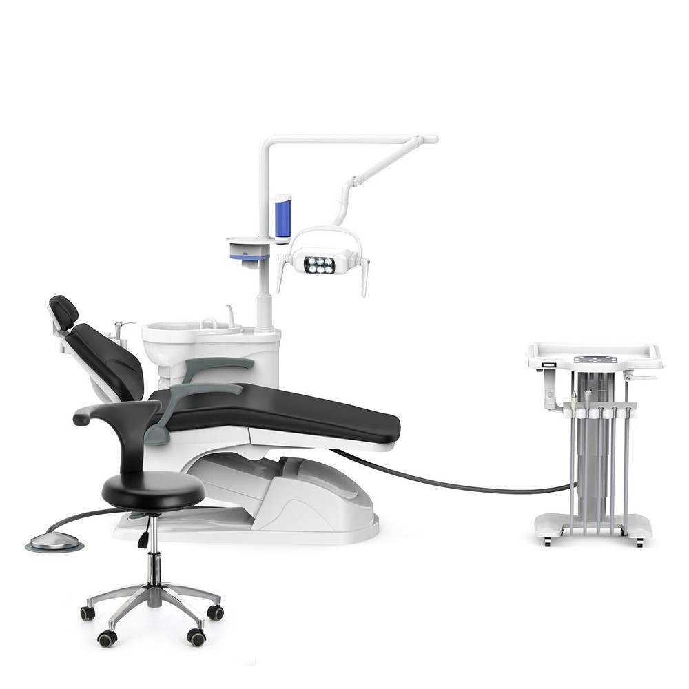 Dental Unit Chair Computer Controlled DC Motor Ceramic spittoon +Doctor Stool US