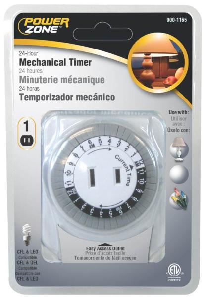 NEW POWER ZONE 24 HOUR INDOOR HEAVY DUTY MECHANICAL OUTLET TIMER CONTROL 9001165