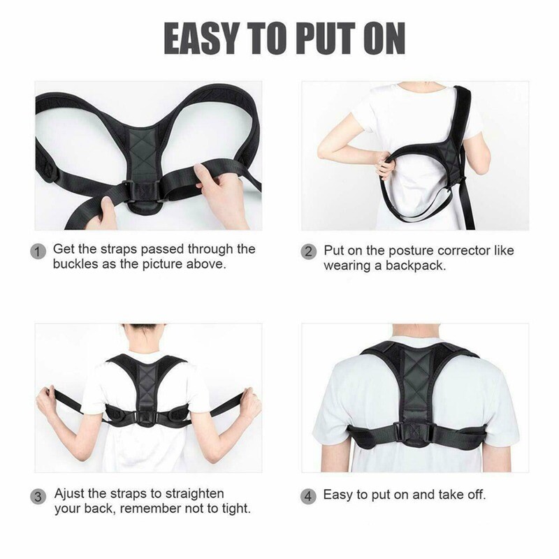 Back Support Brace Posture Corrector Spine Training Harness - Chest size 25-50in