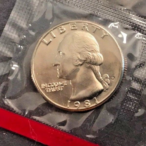 1981 P D S Washington Quarter In Mint Cello + PROOF