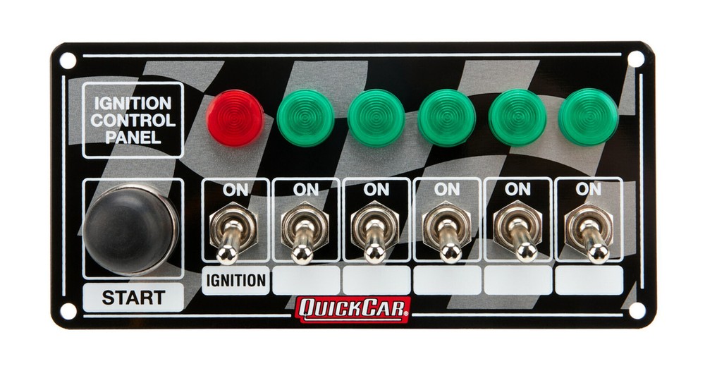 Ignition Panel Checker Flag Momentary Button 6 Switch with Lights