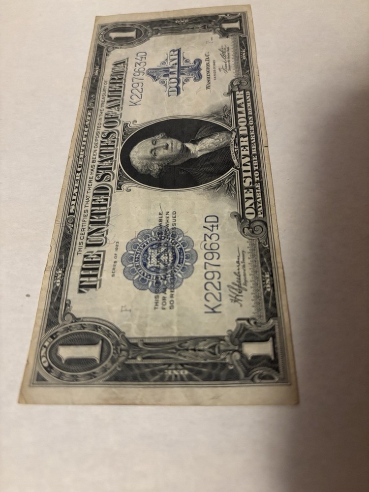 1923 One Dollar Silver Certificate Large Size $1 Bill , ungraded Uncertified