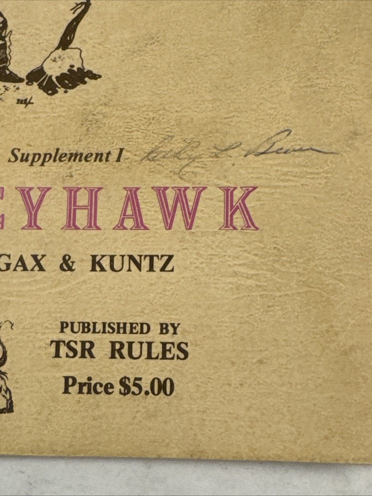 1977 Dungeons & Dragons Greyhawk Supplement 1 - 5th Printing D&D