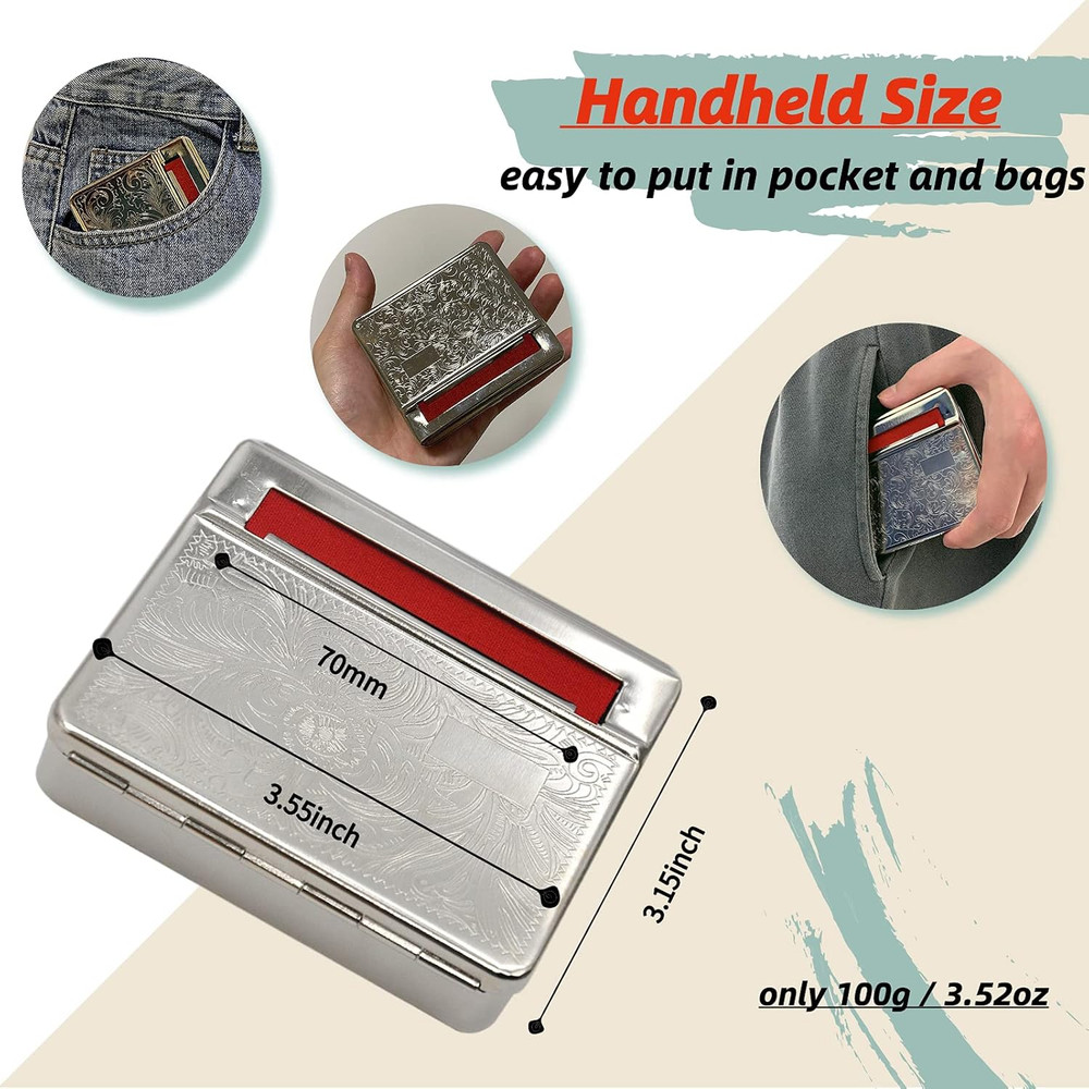 Rolling Machine Metal Red Cloth Automatic Cigarette Tobacc Roller Box & Storage