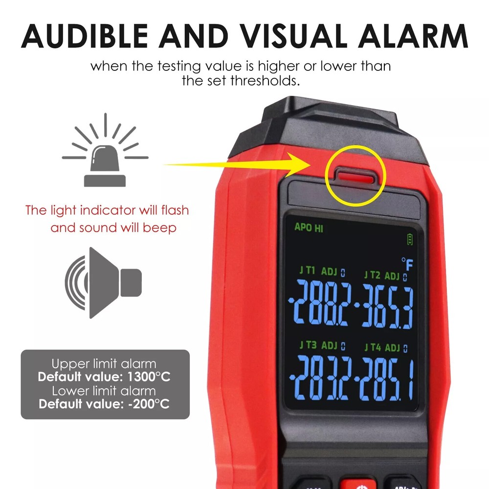 4CH Digital K/J Datalogger Thermocouple Thermometer Real-Time Data Logging USB