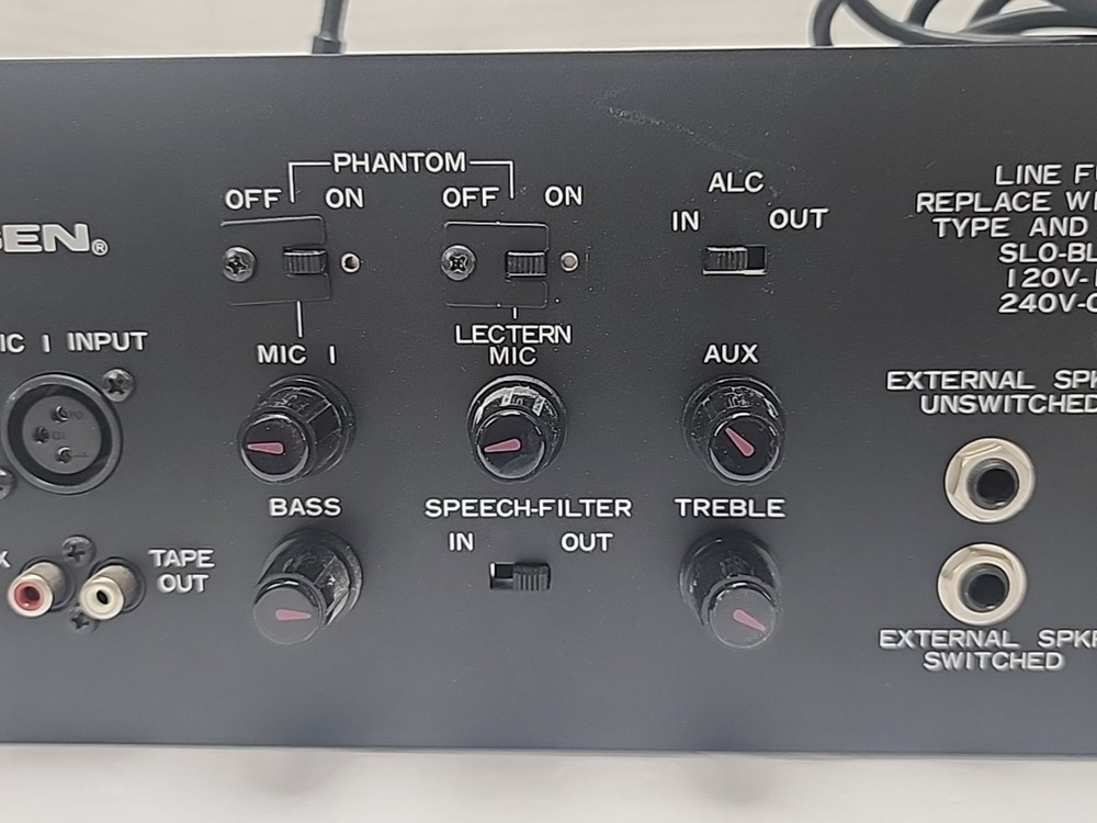 Bogen 300 Watt Max Podium PA System Amplifier w/ Microphone Tested Working