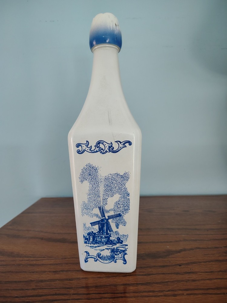 1950s Vintage Vandermint Glass Bottle (Empty) - Windmill Design