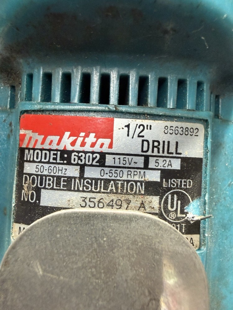 Makita 6302 1/2” Drill Variable Speed 115V Great Working Condition
