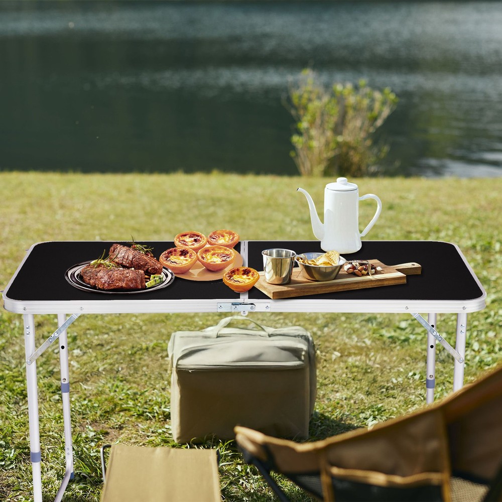 4Ft Portable Multipurpose Folding Table black