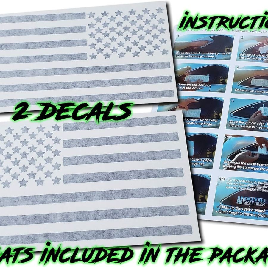 American Flag Decal (4" x 7", Gloss Black)