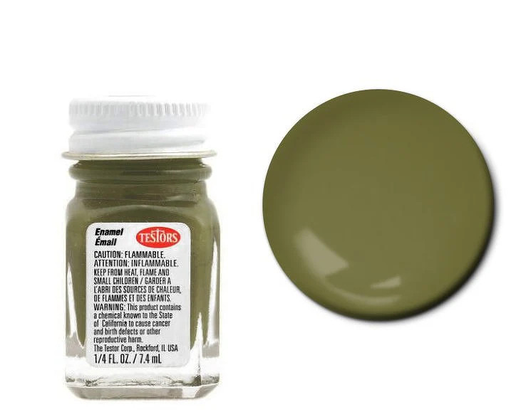 Testors 1165 Enamel Flat Olive 1/4 oz