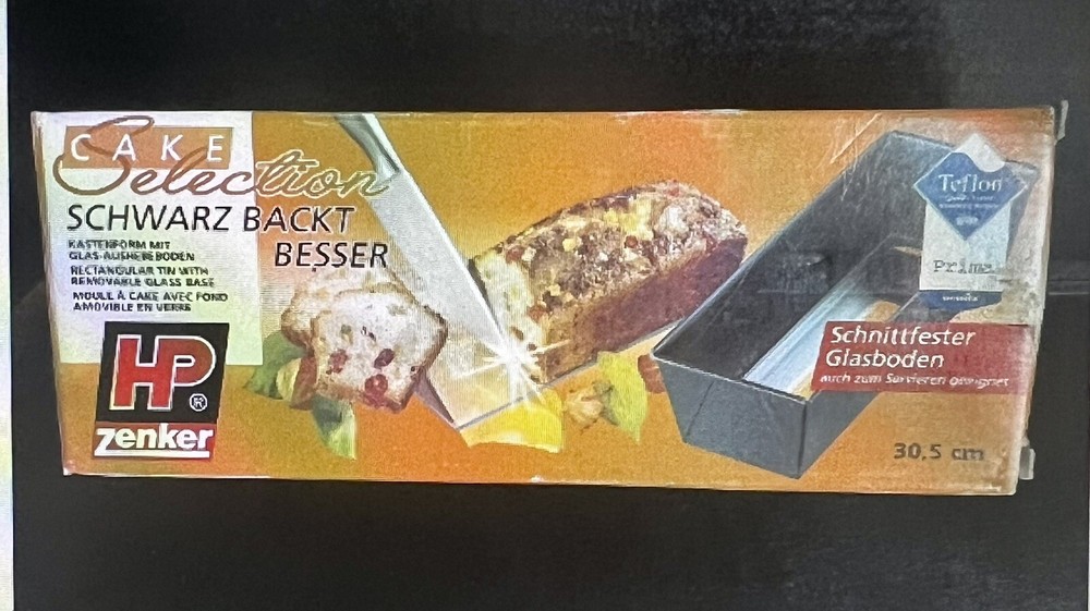 ZENKER Cake Selection Schwartz Besser Rectangular Tin W/removable Glass Base