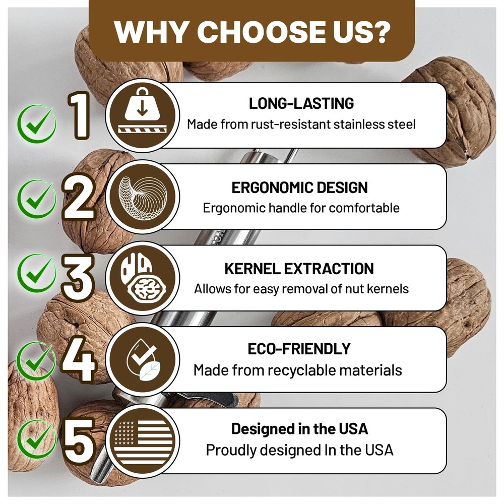 Walnut Cracker tool with Pick Stainless Steel kitchen Gadgets Design. Wal nut...