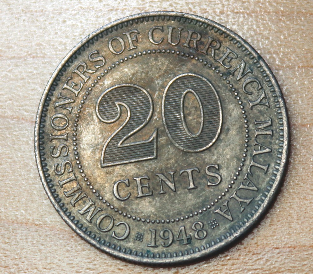 1948 Malaya 20 Cents