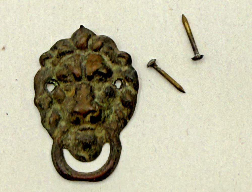 One Pressed Lion Head Ornaments From a Clock case. (CM14-8497)