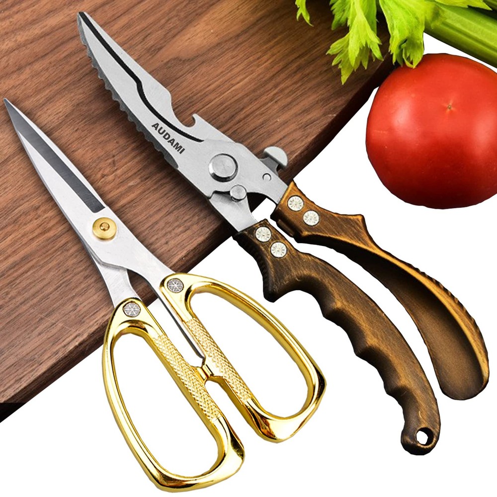 Premium Kitchen Shears 2-Pack Heavy Duty Poultry & Meat Scissors, Bone Shears...