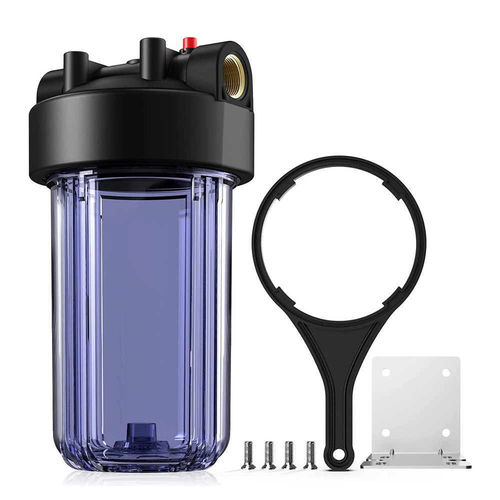 10 Inch Big Blue Clear Whole House Water Filter Housing 10" x 4.5" Carbon System