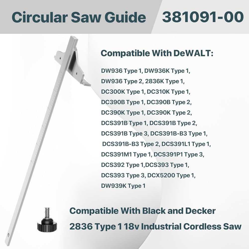 Circular Saw Guide Replacement for De-Walt - Precision Cutting Fence